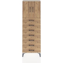 Arges Dolap 2 Raflı 7 Çekmeceli 2 Kapaklı 60x30x182 Aytaşı-çam Aytaşı