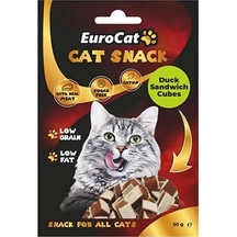Eurocat Düşük Tahıllı Ördekli Catnipli Küp Sandviç Yetişkin Kedi Ödülü 50 G