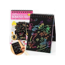 Sihirli Gökkuşağı Kazıma Defteri A6 10x15 Cm 3 Paket 10 Sayfa Scratch Note Spralli Siyah Sihirl