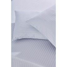 Komfort Home Tek Kişilik Çizgili Pamuk Saten Çarşaf Seti / Açık G