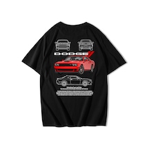 Brz Collection Unisex Oversize Dodge Challenger Srt Hellcat T-shirt-siyah Siyah