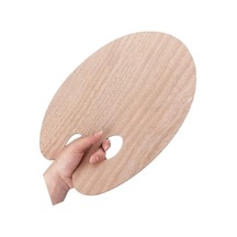 Ahşap Oval Palet Naturel 30x40 Cm 1 Adet Büyük Boy Ahşap Boya Paleti Resim Boyama Tepsisi Akrilik Guaj Karıştırı