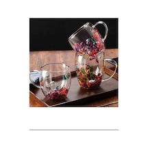 350 Ml Büyük Cidarlı Çiçekli Bardak 1 Adet Royaleks-1384 124-Pembe