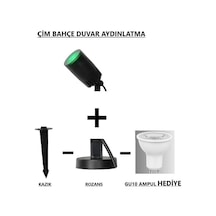 Seka Tech Zita Çim Bahçe Duvar Aydınlatma Ampul Rozanslı ve Kazıklı Armatür Yeşil