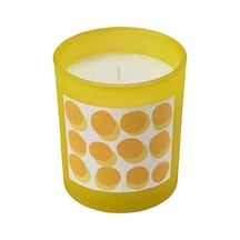 Ikea Svartoxbar Cam Kaplı Kokulu Mum 10 X 10 Cm Mimoza Sarı - Açık Sarı
