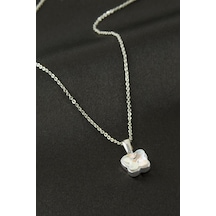 Kelebek - 440 - Taşlı Kolye - Shophnrl - Gümüş Rengi