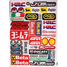 Araba, Motosiklet, Bisiklet, Kask Sponsor Sticker Seti, Çıkartma Etiketi A8044 Model Siyah