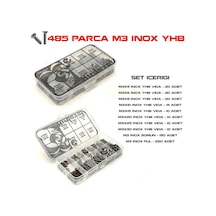 495 Parça M3 İnox YHB Vida Somun ve Pul Seti