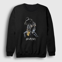 Presmono Unisex Solo Guns N' Roses Slash Sweatshirt Siyah