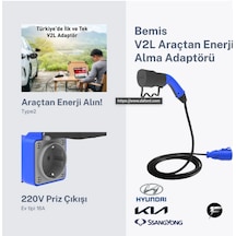 Bemis V2l Vehicle To Load Elektrikli Araç Uyumlu Tekli Priz Uzatma Adaptörü 3 Metre Hyundai-kia- Ssangyong 16a/3.5kw