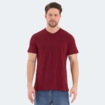 Slazenger RIVALDO Erkek V Yaka Bordo Tişört
