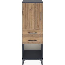 Arges Dolap 2 Raflı 2 Çekmeceli Tek Kapaklı 44x30x134 Antrasit-çam Antrasit