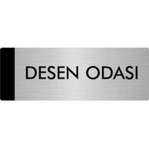 Metal Yönlendirme Levhası, Departman Kapı Isimliği Desen Odası 10x20 Cm Gümüş Renk