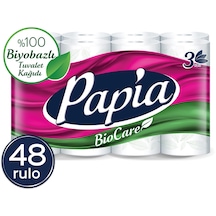 Papia Biocare Tuvalet Kağıdı 48 Rulo (16 Rulo x 3 Paket)