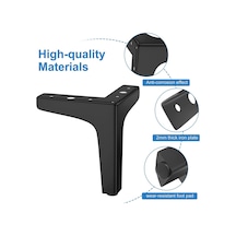 10 Cm Modern Model Metal Mobilya, Dolap, Koltuk, Tv Ünitesi Ayakları 4 Adet Robot Süpürge Siyah