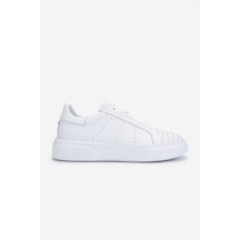 Valmenti Erkek Hakiki Deri Sneakers & Spor Ayakkabı 04 2559 Erk Ayk Y25 Beyaz Dr/orgu Beyaz
