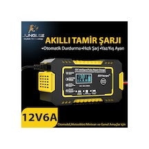 12v 6a Tam Otomatik Akü Şarj Aleti Dijital Lcd Ekran Araba Motosiklet Akülü Araç Şarj Cihazı 4-100ah