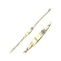 Nazarlı Isim Yazılabilir Bebek Künyesi Sarı Altın