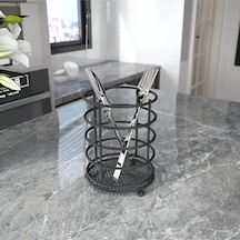 Suntel Tezgah Üstü Servis Standı Dik Kaşıklık Düzenleyici Siyah