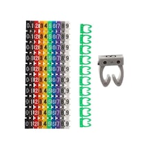 Sh Powermaster 0-9 Dijital Kodlu Renkli Kablo İşaretleyici 4mm Najmaddin
