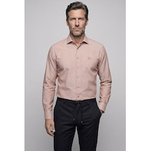 Bisse Kahve Regular Fit Uzun İtalyan Yaka Gömlek Gmczg261084 K11