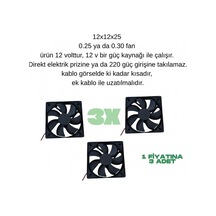 Evonest 12v 0.25a Dc Kuluçka Makinesi Fanı 12x12x2.5 Cm