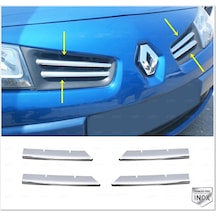 Renault Megane 2 Krom Ön Panjur 4 Prç. P.Çelik 2006-2009 Arası