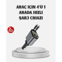Hubrendy Kargo Araç Şarj Cihazı 4 Portlu 66w Hızlı Şarjlı Led Işıklı Ve 180 Dönebilir