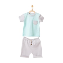 Dear Enika Andywawa Erkek Bebek Mint Rengi Cepli Alt Üst Şort Takım Ac21772r 001