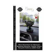 Masa Düzenleyici Ev Aksesuarı Masaüstü Aksesuar Telefon Tutucu Manyetik Kablosuz Jx064 Siyah