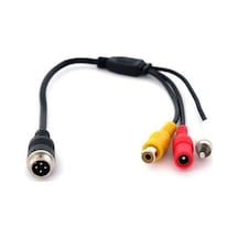 4 Pin Erkek Rca Görüntü Dişi + Rca Ses Erkek + Dc Dişi Çevirici