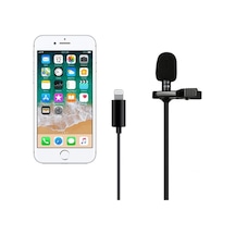 Iphone Lightning + 3.5 mm Aux Girişli Profesyonel Youtuber Yaka Mikrofonu