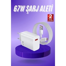 Mey İthalat Beyaz Ultra Plus Hızlı Şarj Seti Şarj Adaptörü Ve Kablosu 67w