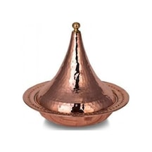 Turna Bakır Külah Yuvarlak Sunum Tabağı 23 Cm El Dövme Kırmızı Turna9060-1