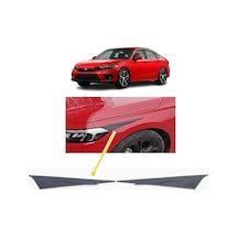 Honda Civic Fe1 2022 Ve Sonrası Far Üstü Kaşı Çıtası Piyano Black 2 Parça