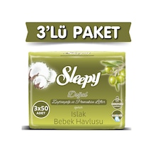 Sleepy Zeytinyağlı Islak Havlu 3 X 50'Li 3 Paket