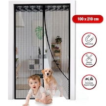 Mıknatıslı Kapı Sinekliği Siyah 100x210 Cm Otomatik Kapanan Manyetik Tül Sineklik Diğer