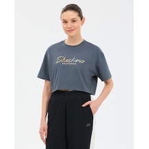 Skechers Crop Graphic Kadın Tişört Gri