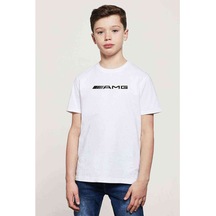 Amg Baskılı Unisex Çocuk Beyaz T-Shirt