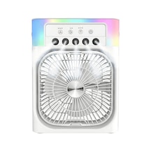 Feny Fn-f65 Beyaz 3 Kademeli Hız Buharlı Ferahlık Rgb Aydınlatma 6" Kanat Masaüstü Dahili 1800mah Bataryalı Type-c Şarj Girişli Vantilatör 1923