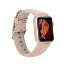 Apple Watch Uyumlu Deri Kordon 42-44-45mm Nu2 Pembe Diğer