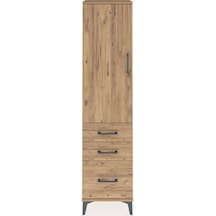 Arges Dolap 2 Raflı 3 Çekmeceli Tek Kapaklı 44x30x182 Çam-çam Çam
