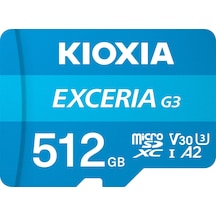 Kıoxıa Excerıa G3 512gb Microsdxc Hafıza Kartı Uhs-ı U3 V30 C10 A2, 160/50mb/s'ye Kadar, 4k