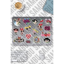 Powerpuff Girls Temalı Sticker Etiket Seti - Laptop Notebook Telefon