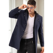 Plt9376 Dewberry Erkek Palto-desenli Lacivert Desenli Lacivert