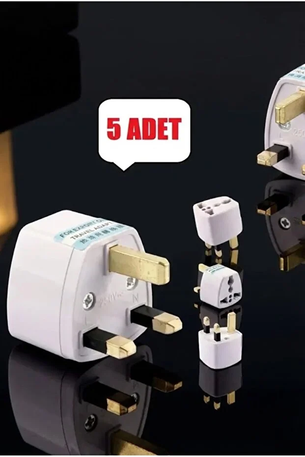 5 Adet Type-g Plug Adapter Hac/ümre Plug Adaptor Seyahat Ac Güç Şarj Adaptörü Dönüştürücü Priz