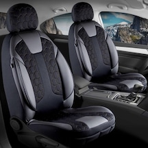 Alfa Romeo Giulietta İle Uyumlu Lüx Deri Detaylı Oto Koltuk Kılıfı Ön Arka Takım Cyrus Siyah Genel