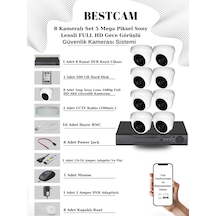 8 Kameralı Set 5 Mp Sony Lensli Full Hd Dome Kamera 500 Gb Hdd