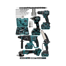 Assur 21V Akülü 5'li Set Kırıcı Delici Hilti Taşlama Somun Sıkma Akülü Vidalama Budama Testeresi - 2256