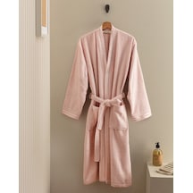 Maynor %100 Pamuk Floşlu Unisex Bornoz - Pudra 8684427305942 Çok Renkli